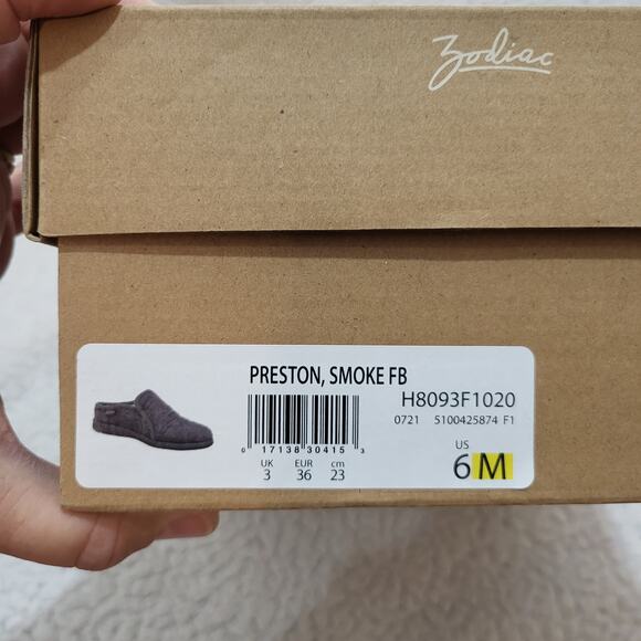 NEW ZODIAC Womens Preston Slipper Smoke grey size 6 M - Picture 9 of 9